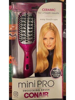 Conair MiniPRO Smoothing Brush Ceramic Technology High Heat  Travel-Friendly
